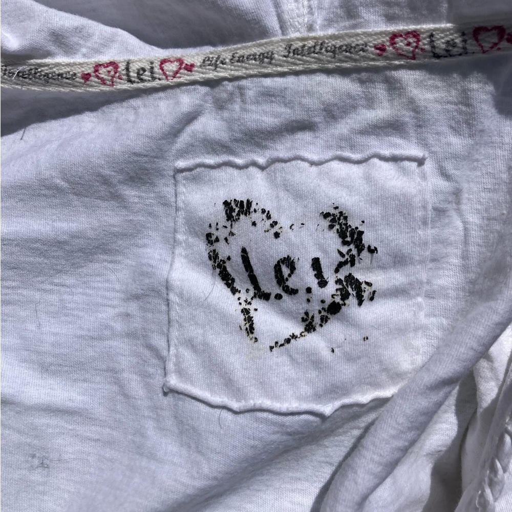 Womens L.E.I. Hooded Tee White S Small - Picture 6 of 8